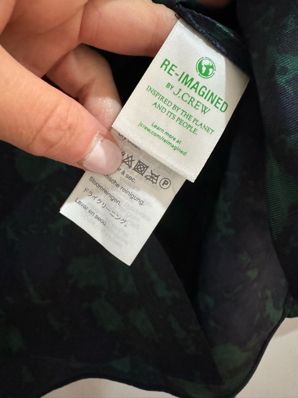 J CREW NWT Collection Silk Ruffle Navy Green Plaid Top Blouse Size L - Picture 7 of 7